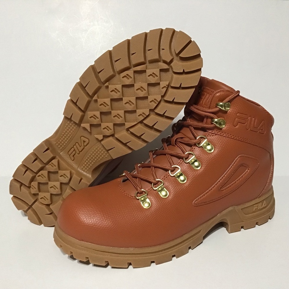 FILA Diviner Men's Hiking Work Boots Size 9.5 Light Brown / Tan 1HM00552-200